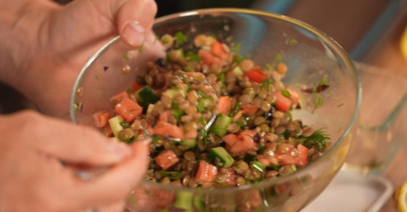 Чечевица с овощами