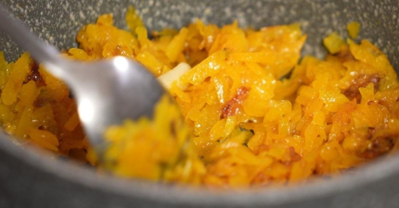 Гарнир из тыквы и шпината