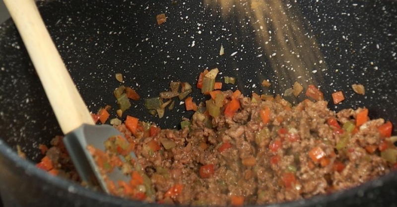 Рагу в мексиканском стиле и батат фри