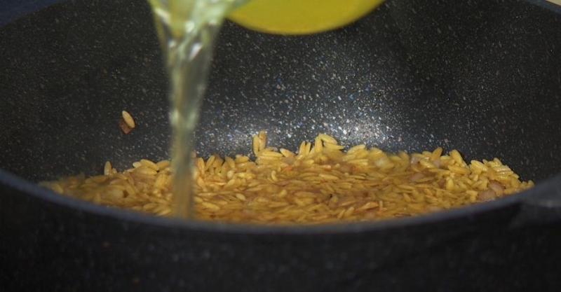 Рагу из индейки с орзо