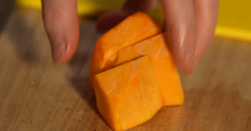 Гарнир из тыквы с грудинкой