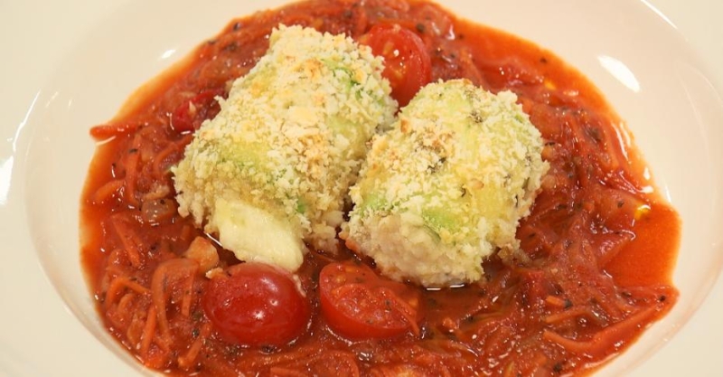 Рулеты из кабачков с куриным фаршем