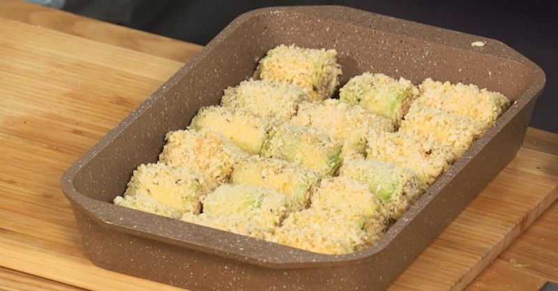 Рулеты из кабачков с куриным фаршем