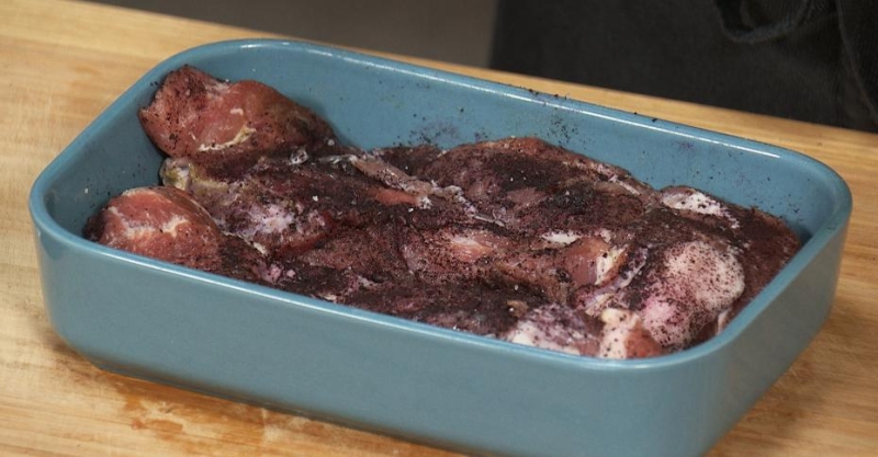 Стейк с маринованным кабачком