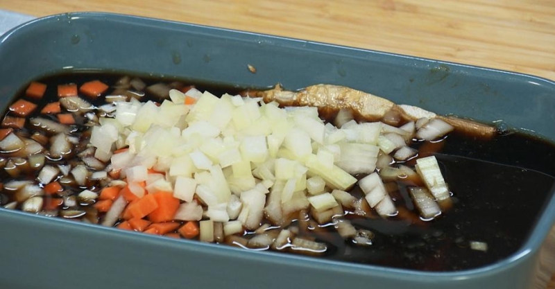 Маринованная скумбрия и блинчики ячхеджон