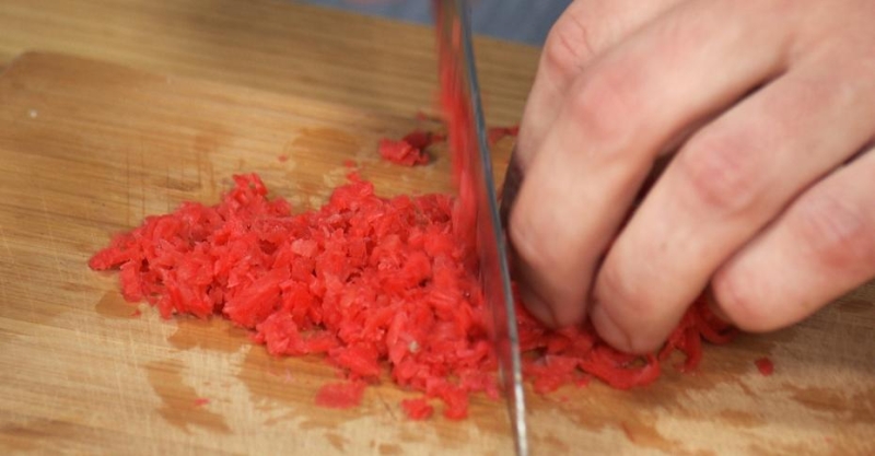 Стейк с маринованным кабачком