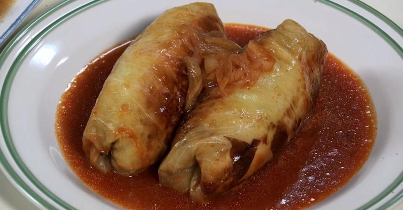 Голубцы со стейком из свинины