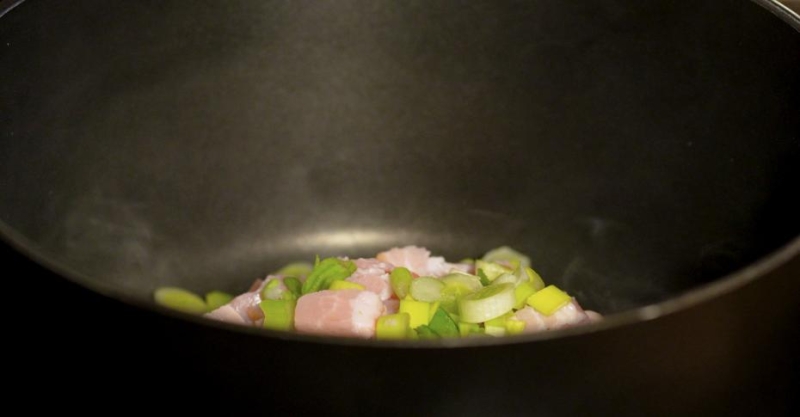 Рис с грибами и беконом