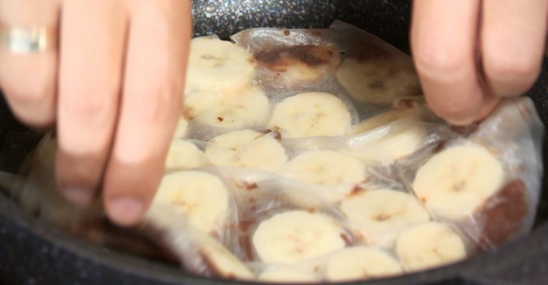 Ризотто Том Ям и десерт из рисовой бумаги