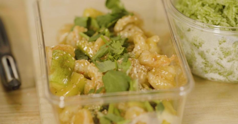 Хрустящие кабачки с креветками