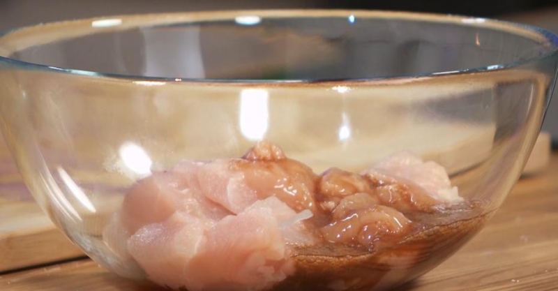 Куриный попкорн с овощным гарниром