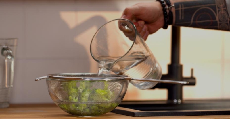 Белая рыба с фисташками и сливочным соусом с хреном