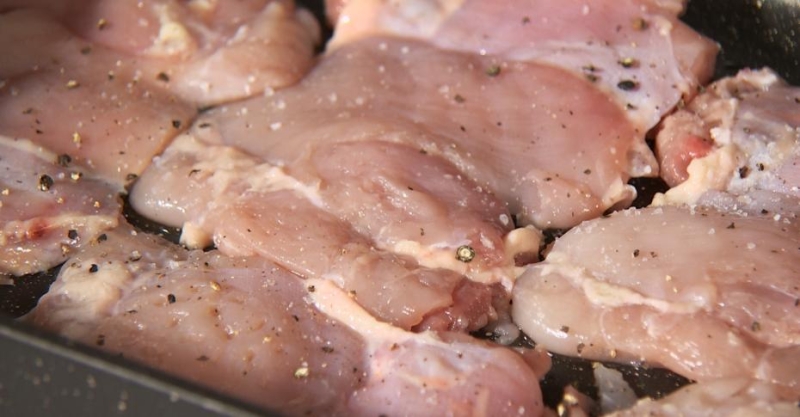 Куриный мильфей с полентой