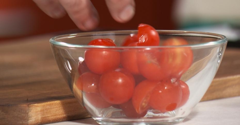 Куриный мильфей с полентой