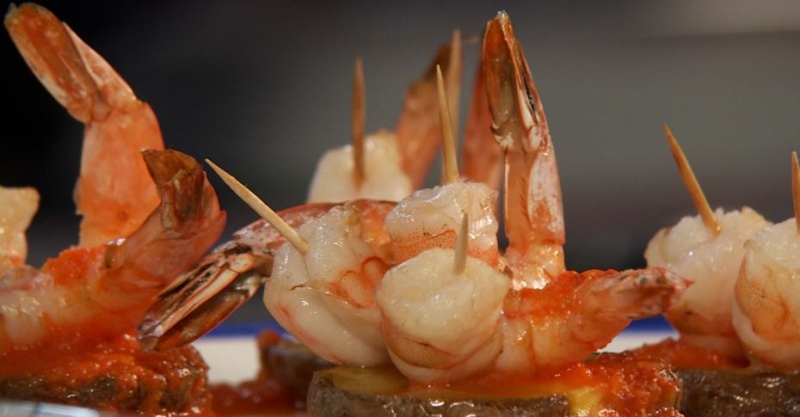 Закуска с креветками