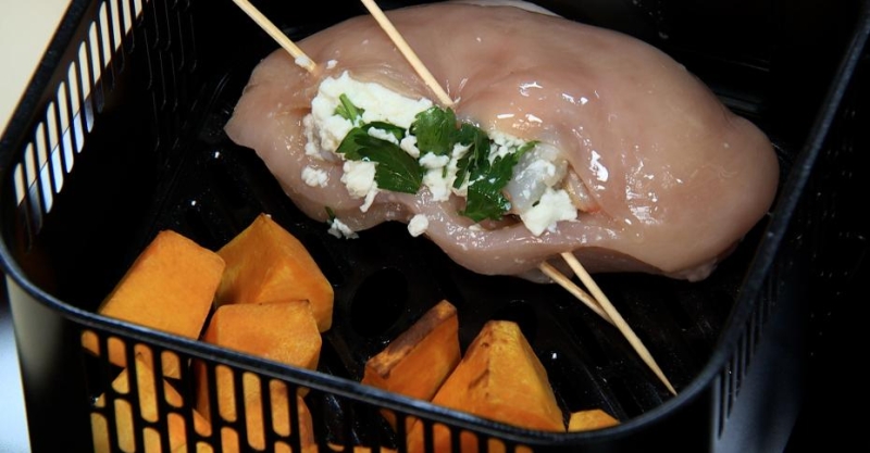 Куриная грудка, фаршированная креветками
