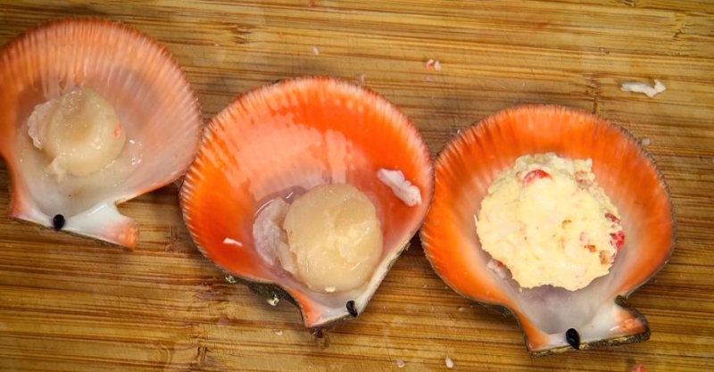 Закуска с морским гребешком